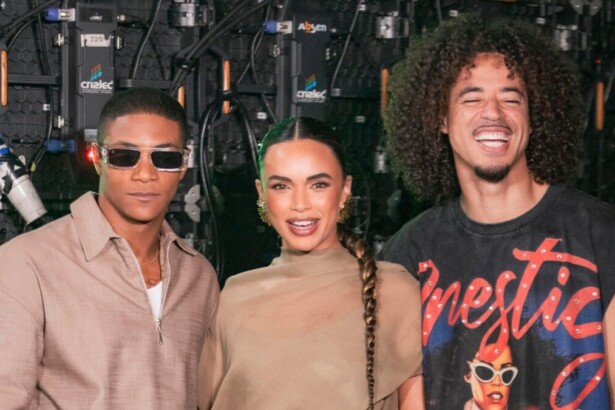 Humberto Morais, Giovana Cordeiro e L7nnon nos bastidores do Domingão