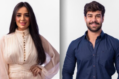 Jordana e Paulo nas fotos oficiais para o BBB 26