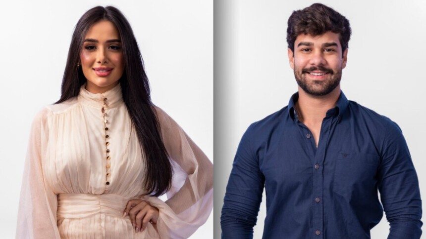 Jordana e Paulo nas fotos oficiais para o BBB 26
