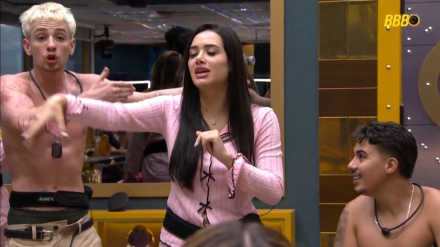 Jornada e Juliano em trecho reunião de condomínio sobre limpeza na sala do BBB 26