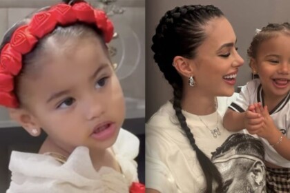 Mavie posando sozinha e depois no colo da mamãe Bruna Biancardi