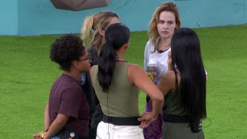Maxiane contando para aliados no jardim do BBB 26 a sua informação privilegiada