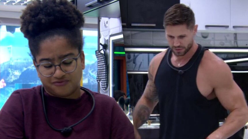 Milena e Jonas em uma montagem no BBB 26