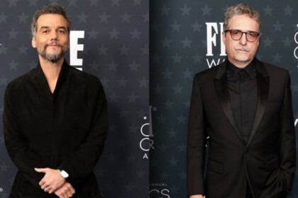 Wagner Moura e Kleber Mendonça Filho no tapete vermelho do Critics Choice Awards