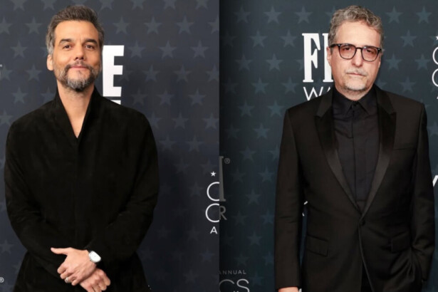 Wagner Moura e Kleber Mendonça Filho no tapete vermelho do Critics Choice Awards