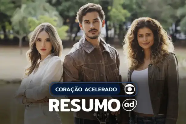 Naiane, João Raul e Agrado na arte do resumo de Coração Acelerado