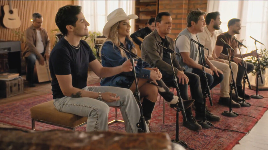 Elias Muniz, Paula Mattos, Danilo & Davi e Hugo Henrique cantam com Daniel no palco da fazenda do Viver Sertanejo