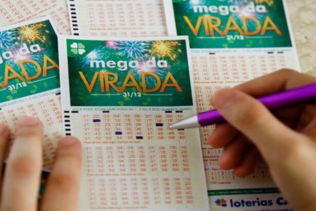 Volante de sorteio da Mega da Virada 2025