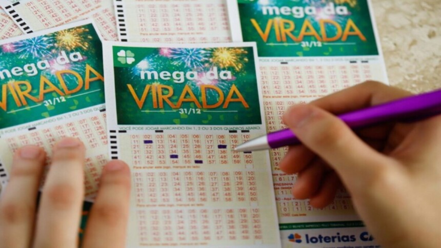 Volante de sorteio da Mega da Virada 2025