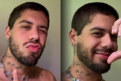 Zé Felipe mostrando o novo corte de cabelo após promessa