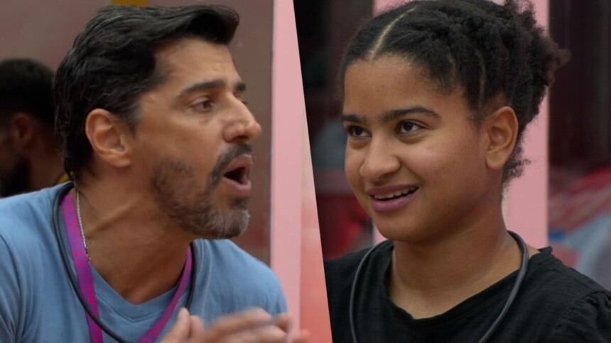 Alberto Cowboy e Milena em uma montagem na treta do BBB 26