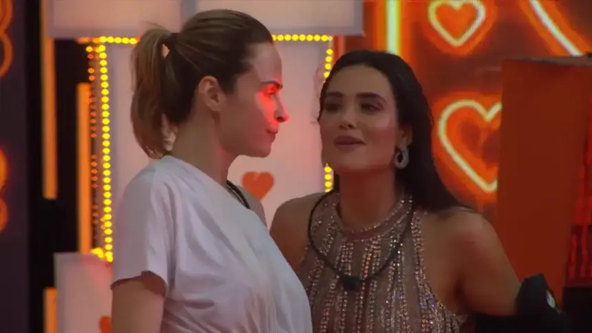 Ana Paula olha para Jordana na pista de dança do BBB 26