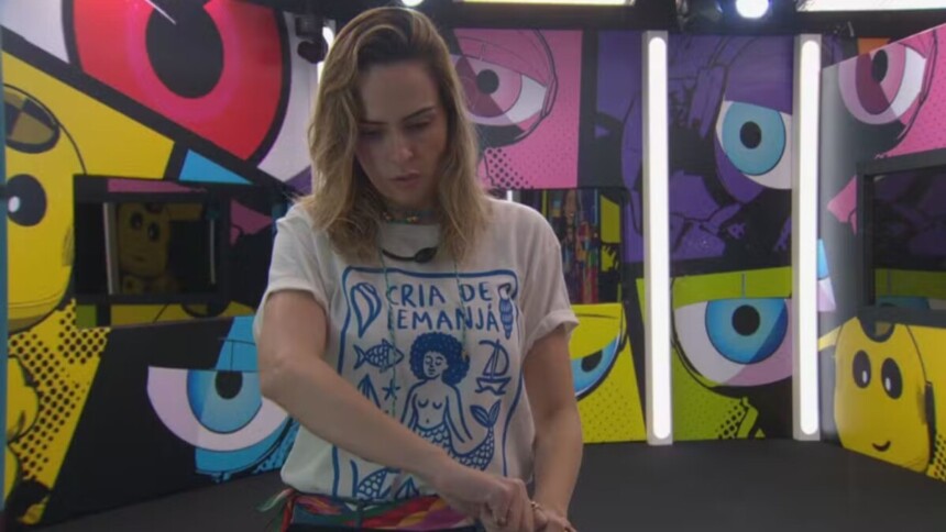 Ana Paula Renault no espaço do desafio Barrado no Baile do BBB 26