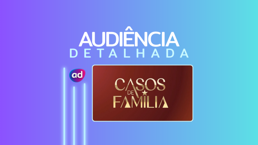 Logo do Casos de Família na arte de divulgação da audiência detalhada
