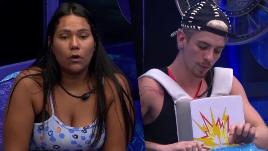 Chaiany e Juliano Floss em uma montagem no BBB 26