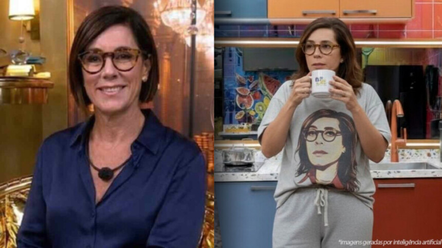 Christiane Torloni em imagens geradas por IA dentro do BBB 26 como se estivesse no confessionário ou tomando café na cozinha VIP