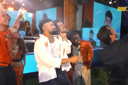 Dilsinho canta na frente do palco da Festa do BBB 26