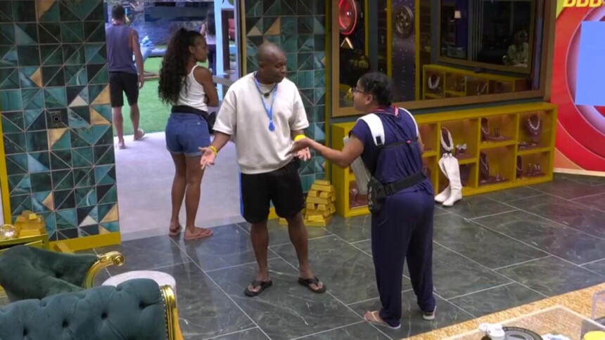 Edilson e Milena em trecho de treta na sala do BBB 26
