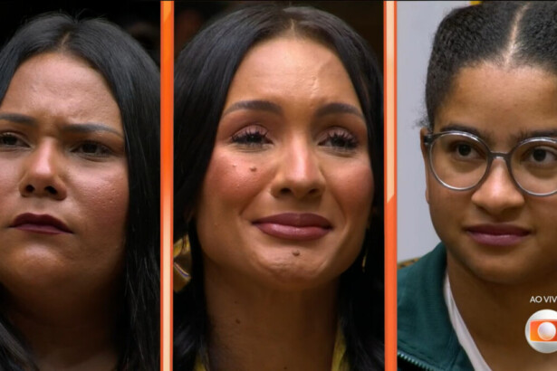 Chaiany divide tela com Maxiane e Milena na noite de eliminação do BBB 26. MAxiane cai no choro