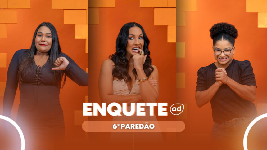 Chaiany, Maxiane e Milena com sinais de preocupação na arte da enquete do BBB 26 no 6º Paredão