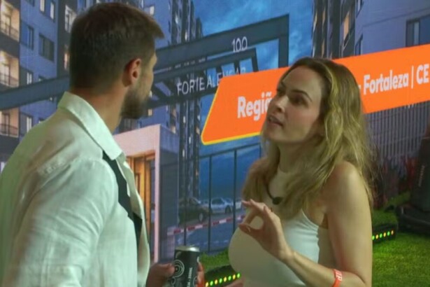 Jonas e Ana Paula em uma discussão na festa do líder no BBB 26