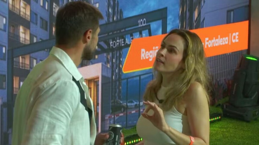 Jonas e Ana Paula em uma discussão na festa do líder no BBB 26