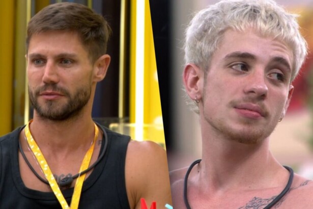 Jonas e Juliano em uma montagem no BBB 26