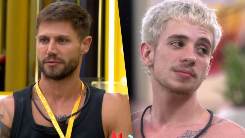 Jonas e Juliano em uma montagem no BBB 26