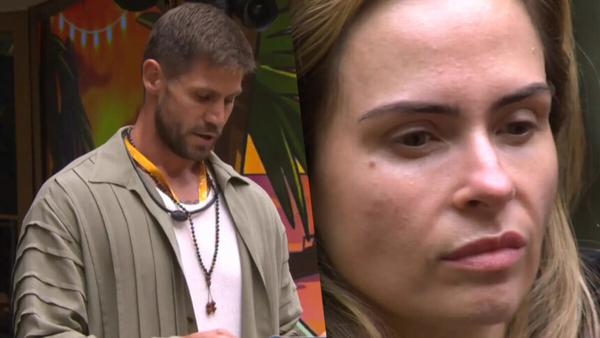 Jonas ler o barrados no baile e divide tela com Ana Paula que faz cara de poucos amigos sentada no sofá do BBB 26