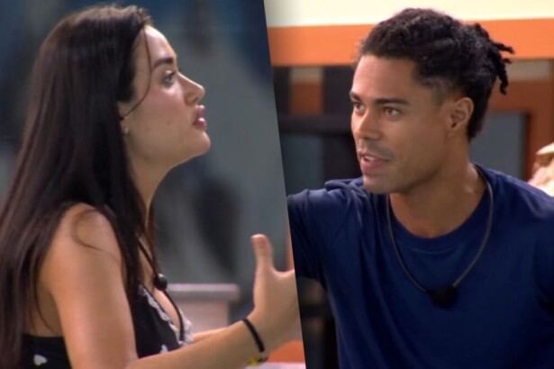 Jordana e Breno em uma montagem na treta do BBB 26