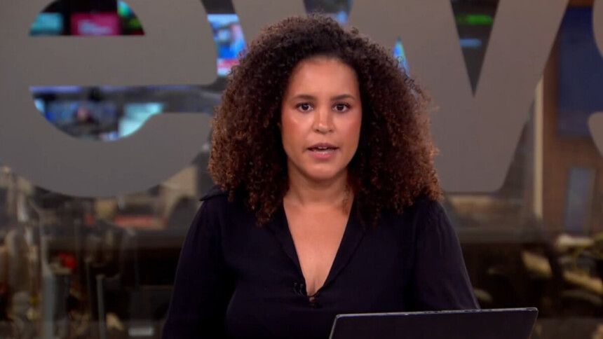 Marcelly Setúbal no estúdio da GloboNews, em trecho do Plantão da Globo