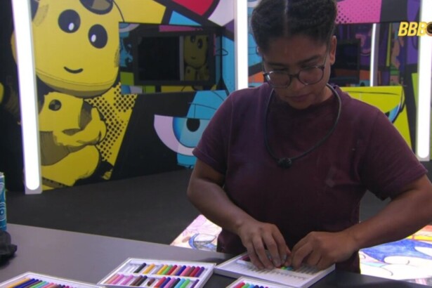 Milena cumprindo o desafio do Barrado no Baile no BBB 26