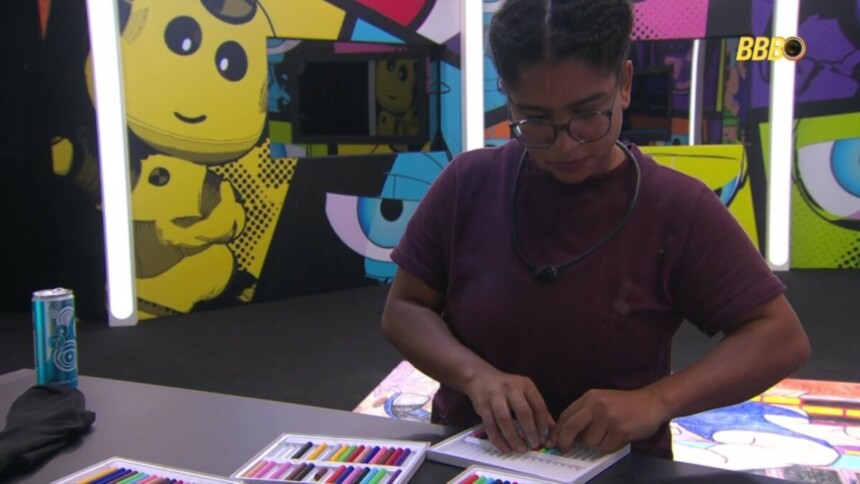 Milena cumprindo o desafio do Barrado no Baile no BBB 26