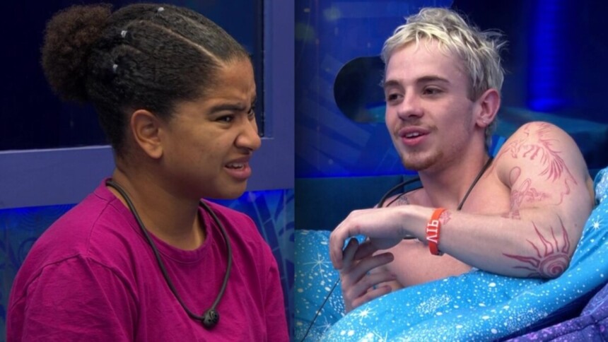 Milena e Juliano em uma montagem no BBB 26