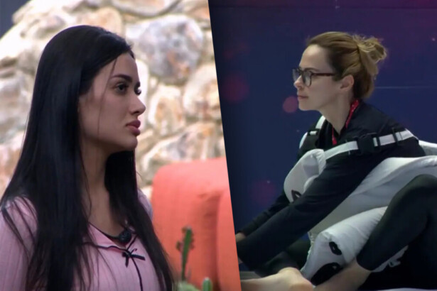 jordana olha para Ana Paula com cara séria enquanto recebe punição no BBB 26