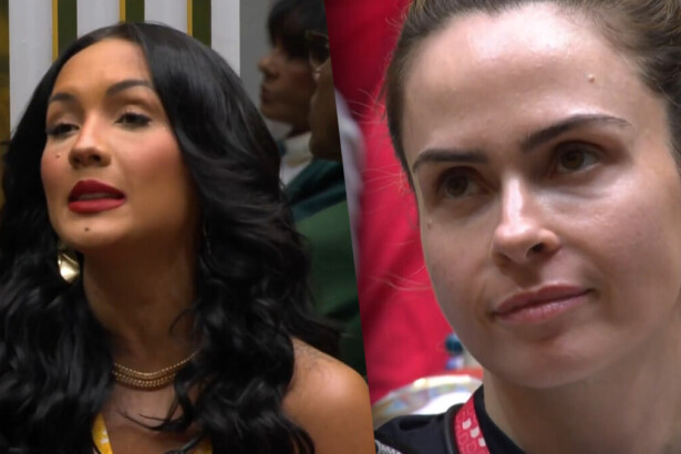 Maxiane com a boca aberta dizendo a indicação em Ana Paula Renault no BBB 26