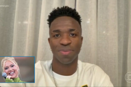 Vini Jr durante recado para Virginia no Domingão