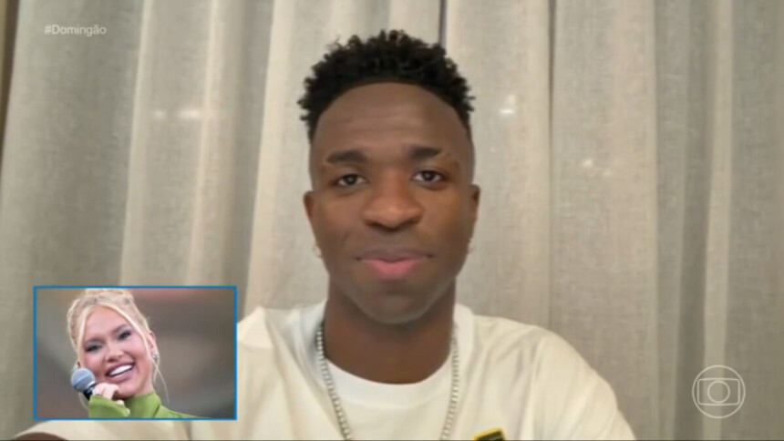 Vini Jr durante recado para Virginia no Domingão