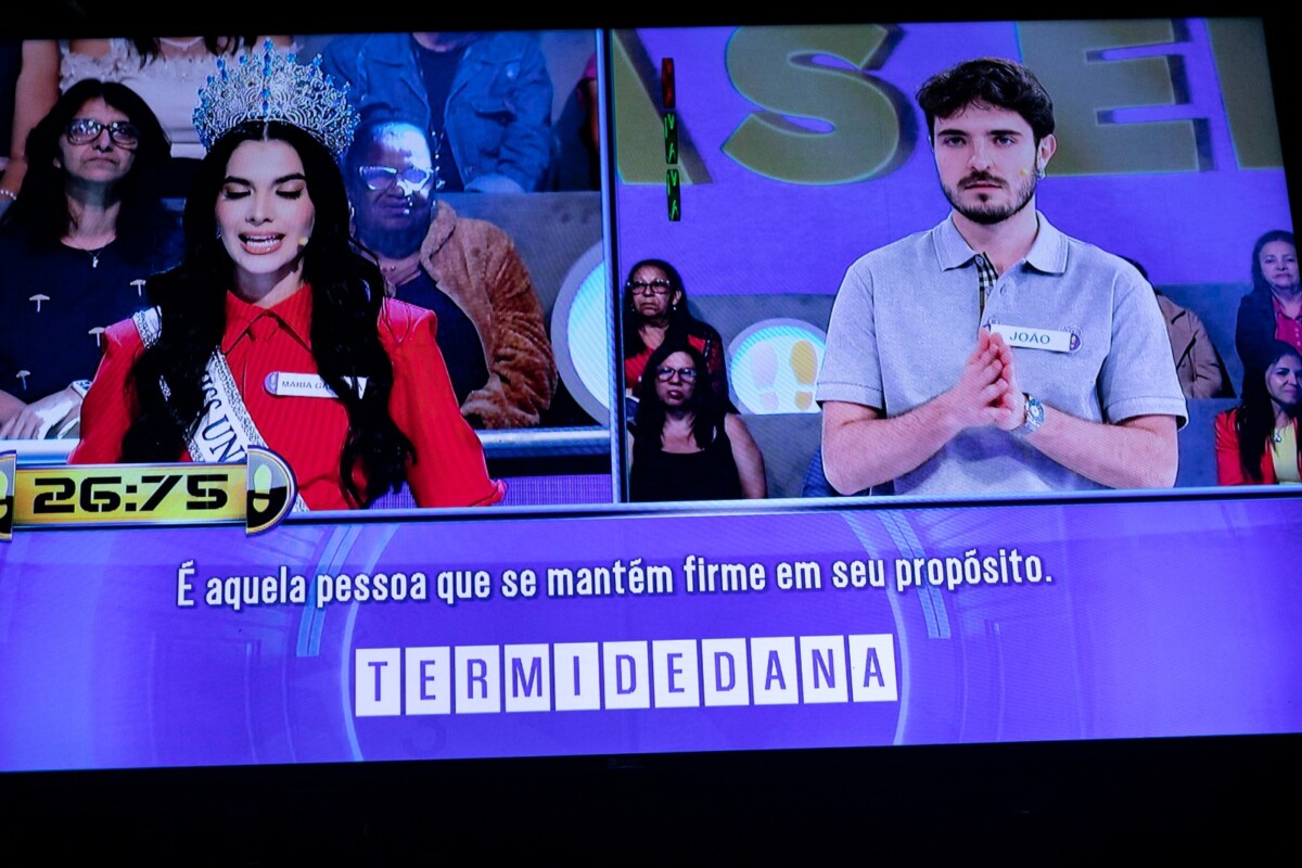 Tela da nova dinâmica do Acerte ou Caia! mostrando as letras embaralhadas