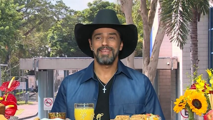 Alberto Cowboy participando do Café com o Eliminado do BBB 26 no Mais Você