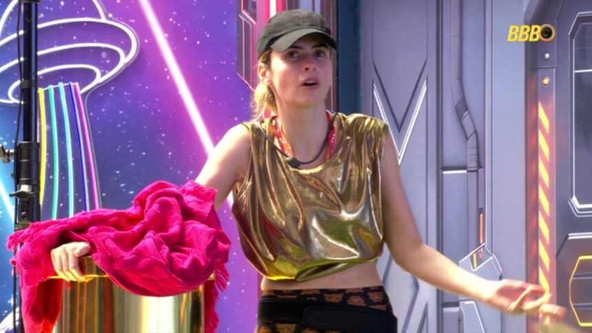 Ana Paula cumprindo o Castigo do Monstro na área externa do BBB 26