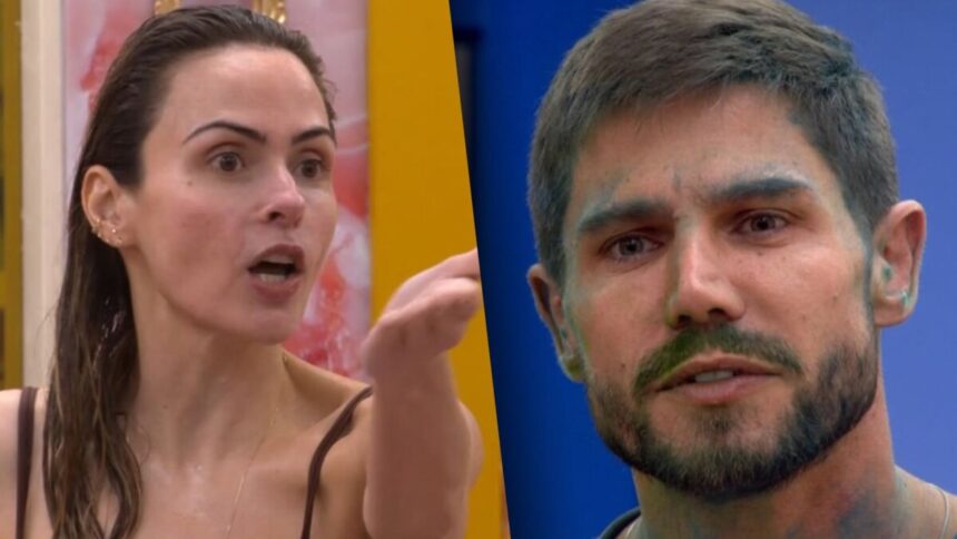 Ana Paula e Jonas em uma montagem na treta do BBB 26
