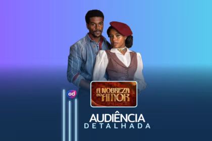 Protagonistas da novela na arte de audiência detalhada de A Nobreza do Amor