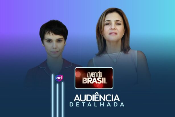 Nina e Carminha na arte da audiência detalhada da novela Avenida Brasil