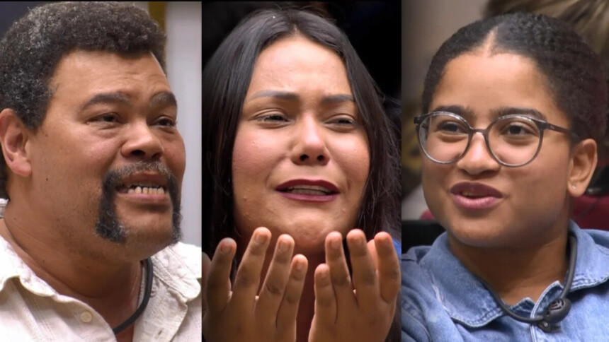 Babu se emociona, junto com Chaiany, enquanto Milena sorrir na sala ao pedir votos no 8º Paredão do BBB 26