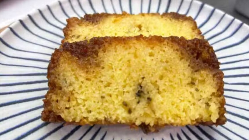 Bolo de mandioca caramelado em trecho de receita do Mais Você