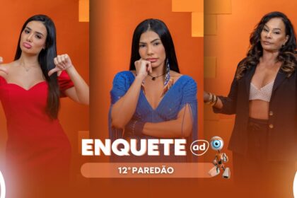 Jordana, Marciele e Solange com semblante triste na arte de divulgação do 12º Paredão do BBB 26