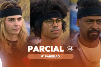 Ana Paula Renault divide tela com Breno e Leandro Boneco na arte da parcial da enquete do nono Paredão do BBB 26