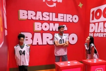 Milena ao lado de Alberto Cowboy e Jordana na sala de espera para a Prova do Líder