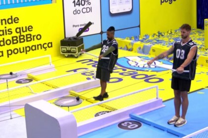 Leandro e Jonas em trecho da Prova do Líder de Resistência no BBB 26